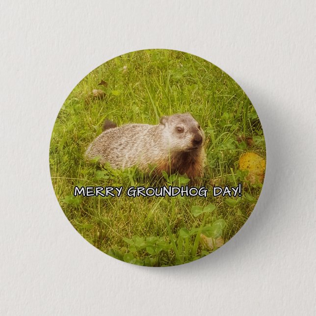 Merry Groundhog Day Taste Button (Vorderseite)