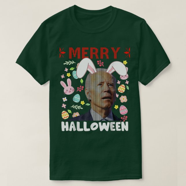 Merry Halloween Konfuse Joe Biden Bunny Osterda T-Shirt (Design vorne)