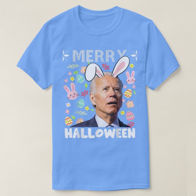 Merry Halloween verwirrte Joe Biden Bunny Easter D T-Shirt (Design vorne)