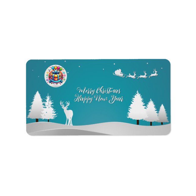 Merry Happy Adressaufkleber (Vorne)