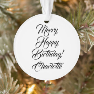 Merry Happy Birthday individuelle Name Ornament