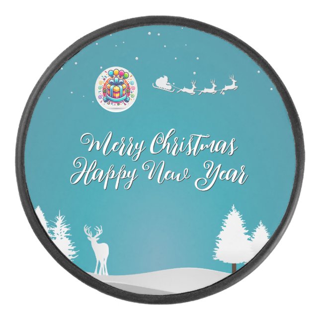 Merry Happy Eishockey Puck (Vorderseite)