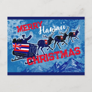 Merry Hawaii-Flagge Weihnachtspostkarte Feiertagspostkarte