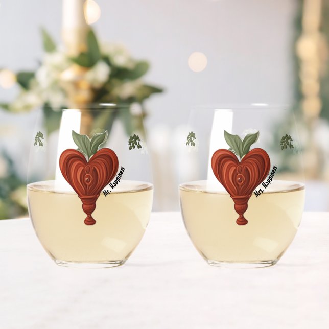 Merry Heart Valentine's Weinglas Ohne Stiel (Insitu (Hochzeit))