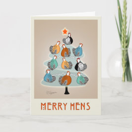 Merry Hens Weihnachtsbaumgrüße Karte