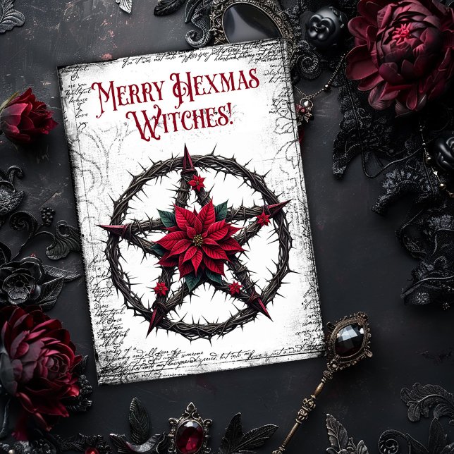 Merry Hexmas Hexen Weihnachtskarte Dankeskarte (Von Creator hochgeladen)