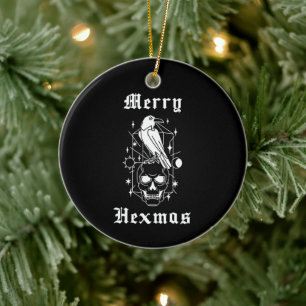 Merry Hexmas Witz Skull Spooky Hexchcraft Keramik Ornament