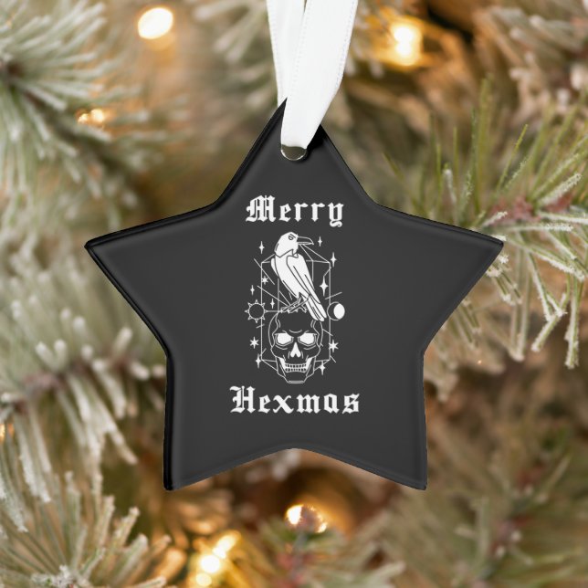 Merry Hexmas Witz Skull Spooky Hexchcraft Ornament (Baum)