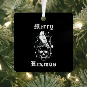 Merry Hexmas Witz Skull Spooky Hexchcraft Ornament Aus Metall