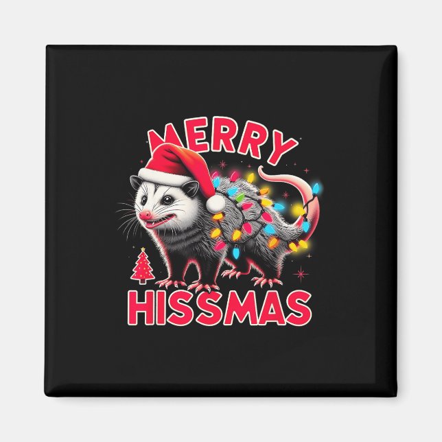 Merry Hissmas Funny Possum Weihnachten Weihnachten Magnet (Vorne)