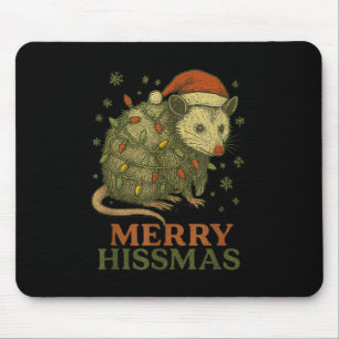 Merry Hissmas Ssum Weihnachtsmannmütze Xmas Light  Mousepad