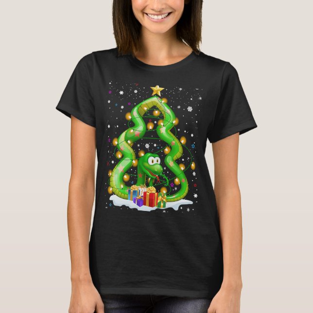 Merry HisstmassMerry Christmas Tree Python Snake T-Shirt (Vorderseite)