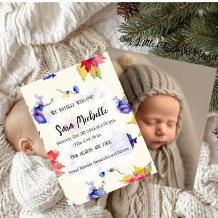 Merry Holiday Baby Birth Ankündigungen Foto