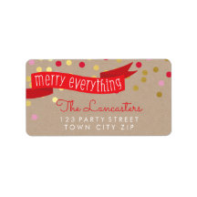MERRY HOLIDAY BANNER stilvolle Goldkonfetti