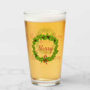 Merry Holiday Wreath Glas