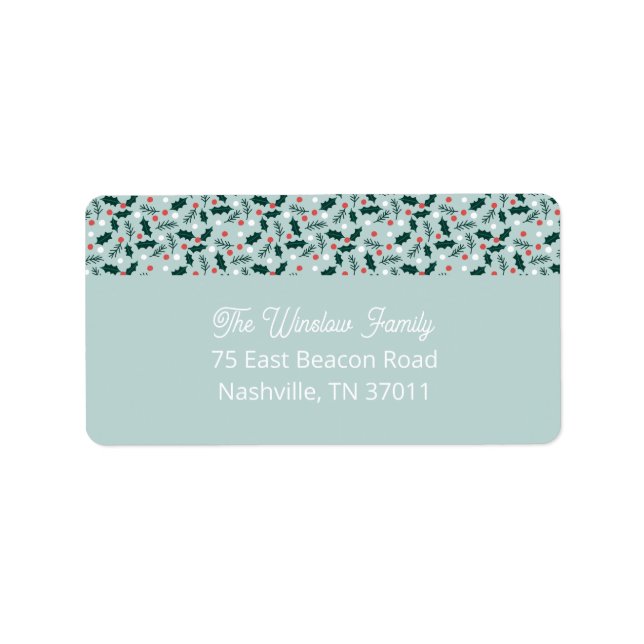 Merry Holly Days Address Label Adressaufkleber (Vorne)