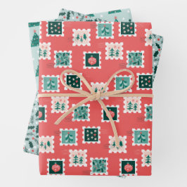 Merry Holly Days Mix Wrapping Paper Sheets Geschenkpapier Set