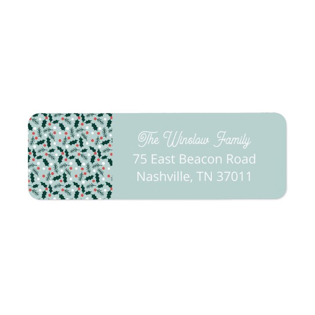Merry Holly Days Return Address Label (Vorne)