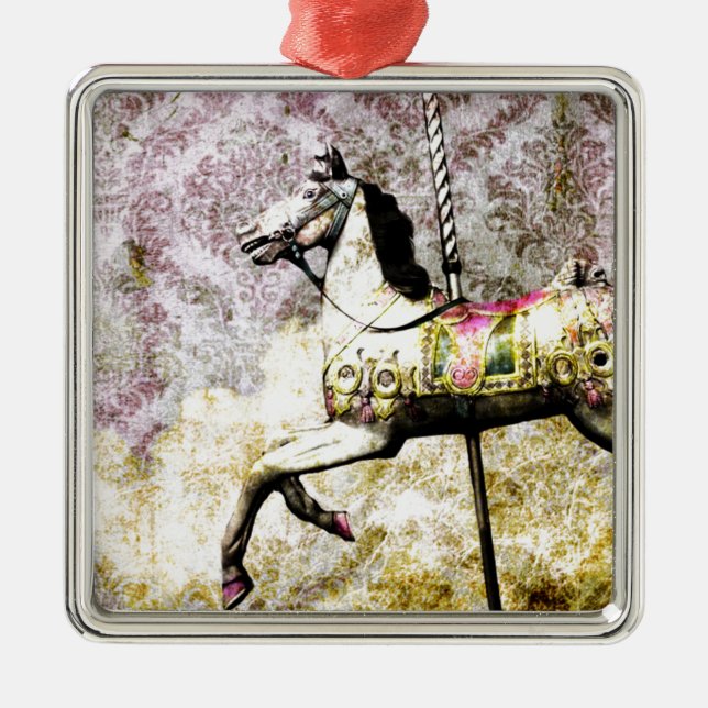 Merry Horse Silbernes Ornament (Vorne)