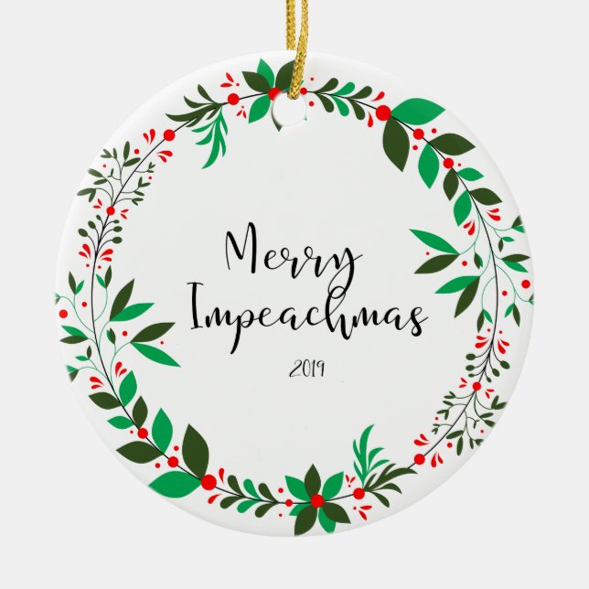 Merry Impeachmas 2019: Trump-Gedenken Keramik Ornament (Vorne)