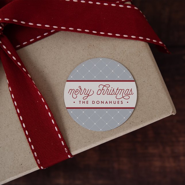 Merry in Dots | Personalisierter Urlaub Runder Aufkleber (Von Creator hochgeladen)