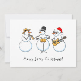 Merry Jazzy Christmas Funny Snowman Jazzband Feiertagskarte