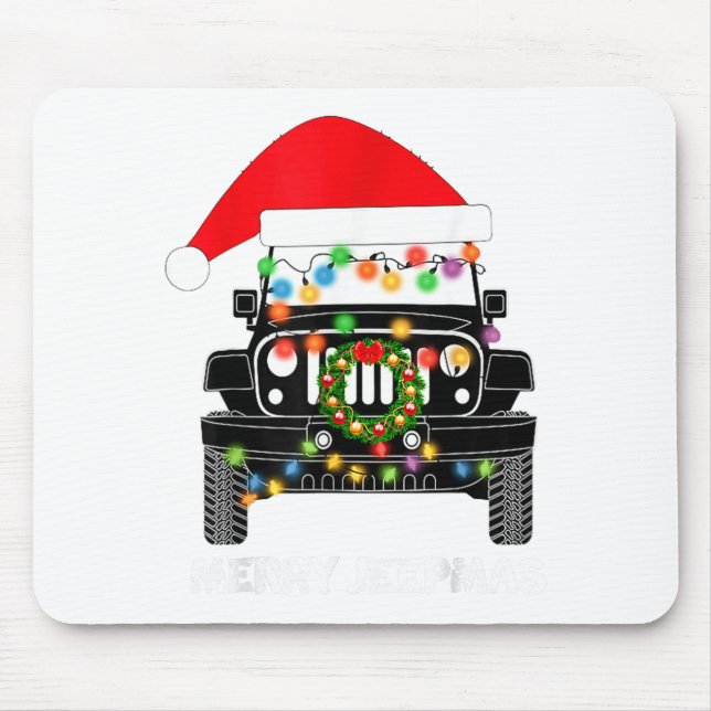 Merry Jeepmas Ugly Light Reindeer Christmas  Mousepad (Vorne)
