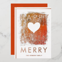 Merry Jolly Artistic Heart Painting Christmas Gold