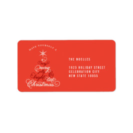 Merry Jolly und helle kleine Weihnachtsbaum Niedli Adressaufkleber