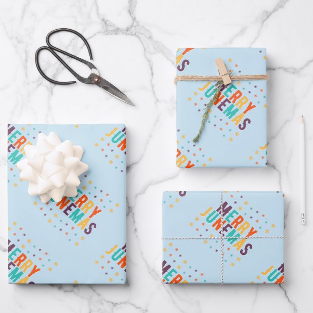 Merry Junemas Geschenkpapier Set (Vorderseite)