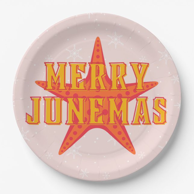 Merry Junemas Tropical Christmas Paper Plate Pappteller (Vorderseite)