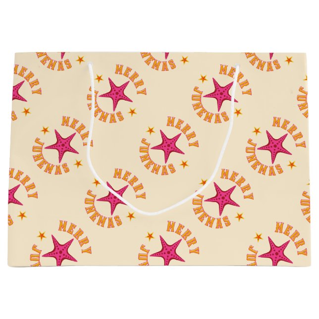Merry Junemas tropisches Weihnachtsmuster Große Geschenktüte (Vorderseite)