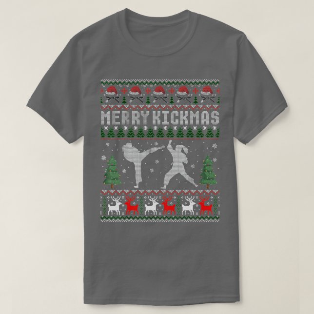 Merry Kickmas aekwondo Funny Christmas Ugly Sweet T-Shirt (Design vorne)
