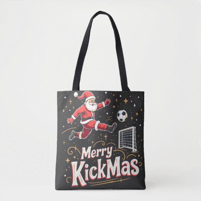 Merry Kickmas Funny Santa Claus Fußballfans (Vorderseite)