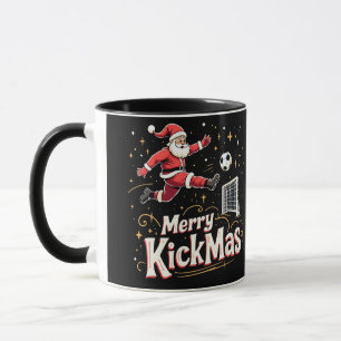 Merry Kickmas Funny Santa Claus Fußballfans Tasse