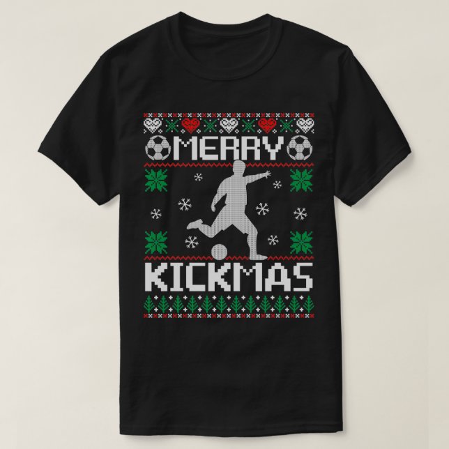 Merry Kickmas Player Sports Ugg Weihnachtssüßer T-Shirt (Design vorne)