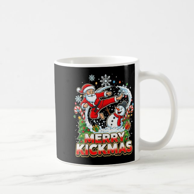 Merry Kickmas Ugly Christmas Jiu Jitsu Funny Santa Kaffeetasse (Rechts)