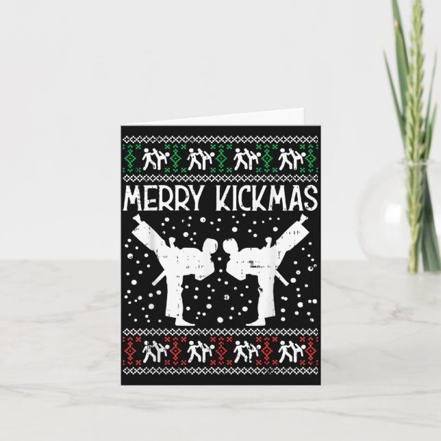 Merry Kickmas Ugly Christmas Karate Jiu Jitsu Mart Karte (Vorderseite)