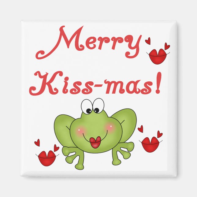 Merry Kiss-Mas Tshirts und Geschenke Magnet (Vorne)