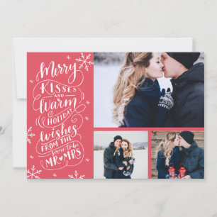 Merry Kisses Warm Wishm   Feiertage   Red  3-Foto Save The Date