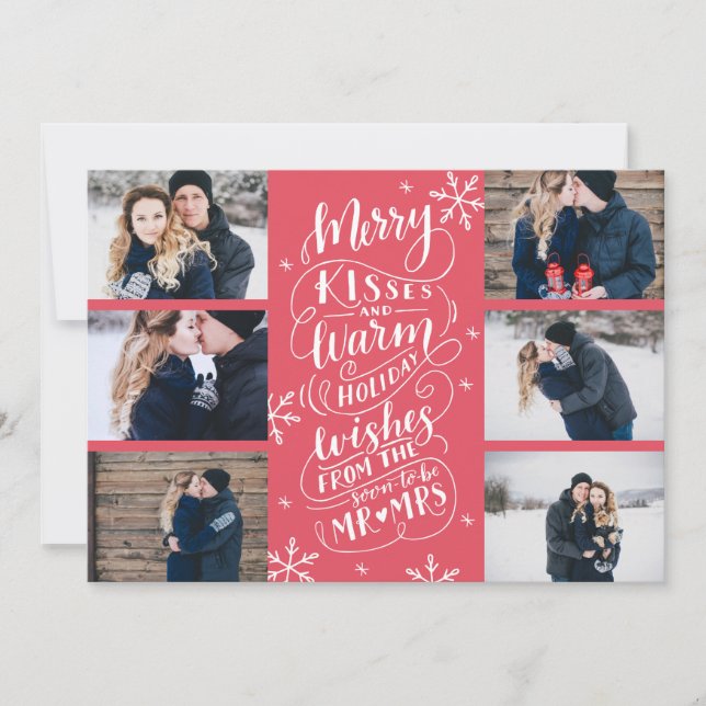 Merry Kisses Warm Wünsche Rett Date 6-Foto Red Save The Date (Vorderseite)