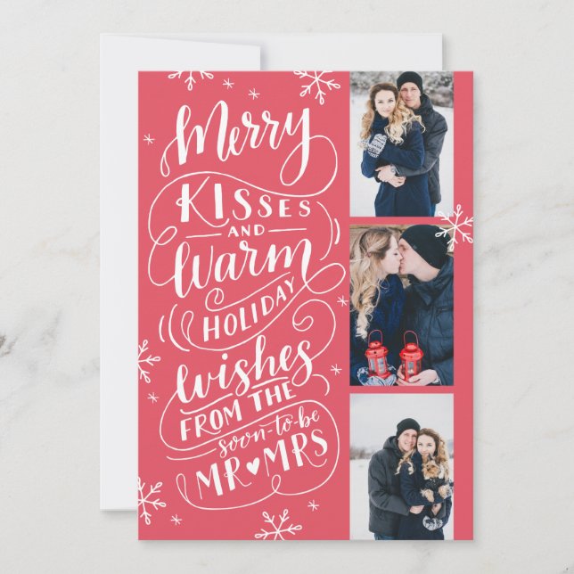 Merry Kisses Warm wünscht Save the Date 3 Foto Red (Vorderseite)