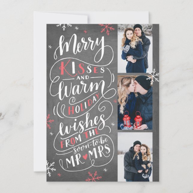 Merry Kisses Warm wünscht Save the Date 3 Foto Red (Vorderseite)