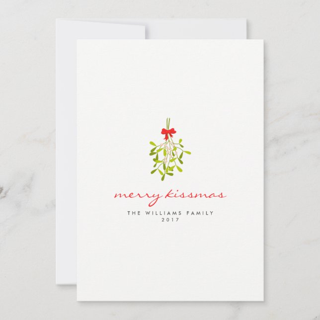 Merry Kissmas Mistletoe Christmas Cards Feiertagskarte (Vorderseite)