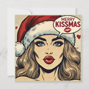 Merry Kissmas Retro Comic Book Christmas Feiertagskarte
