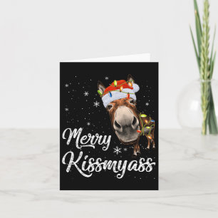 Merry Kissmy Donkey Sarcastic Xmas Funny Pajama Ch Karte