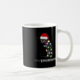 Merry Kissmyass Fun Katze Weihnachtsbeleuchtung 1 Kaffeetasse