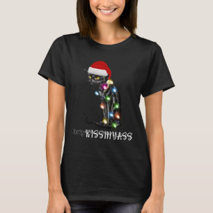 Merry Kissmyass Fun Katze Weihnachtsbeleuchtung 1 T-Shirt