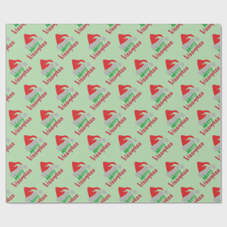 Merry Kissmyass Funny Christmas Wrapping Paper Geschenkpapier