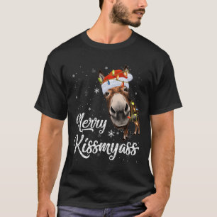 Merry Kissmyass Funny Donkey liebt Sarcastic Chri T-Shirt